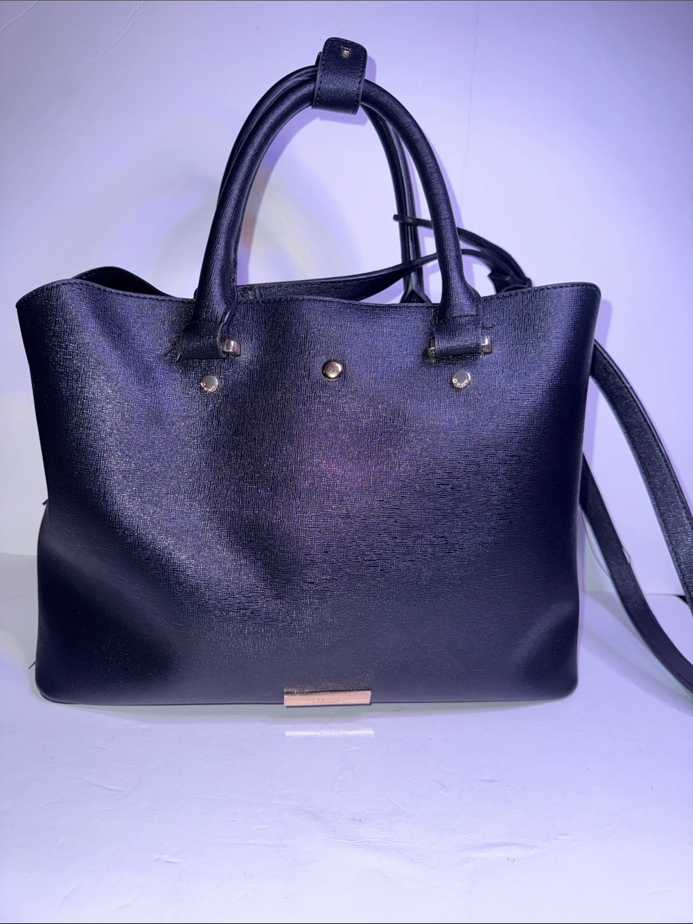 DUNE LONDON, VEGAN LEATHER, Structured Tote Handbag with Top Handles, NEW.